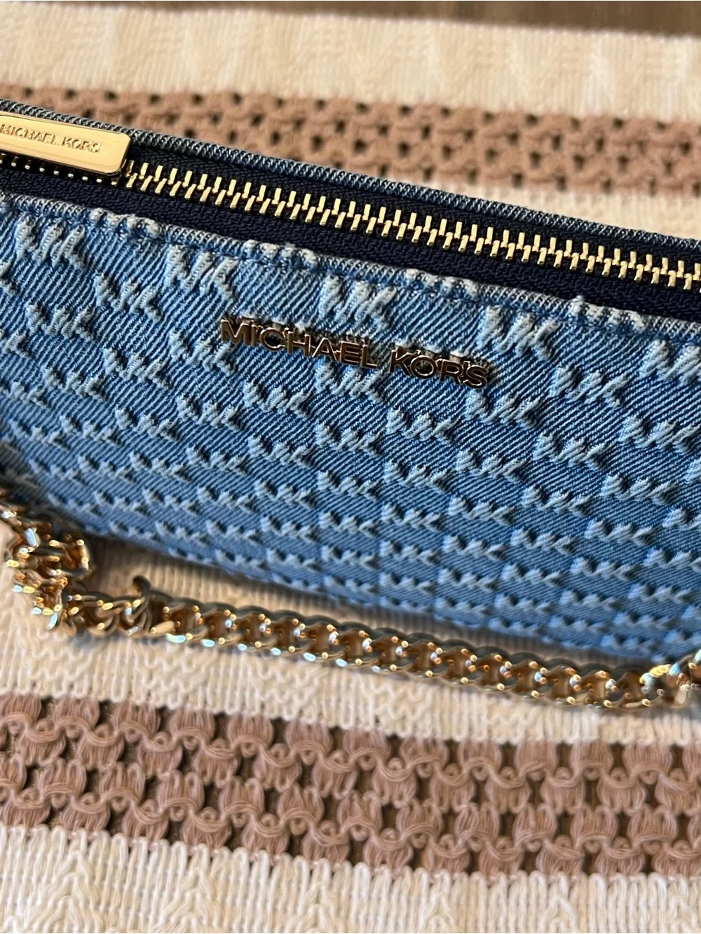 Michael Kors Denim JetSet Demi Pochette Shoulder/Handbag